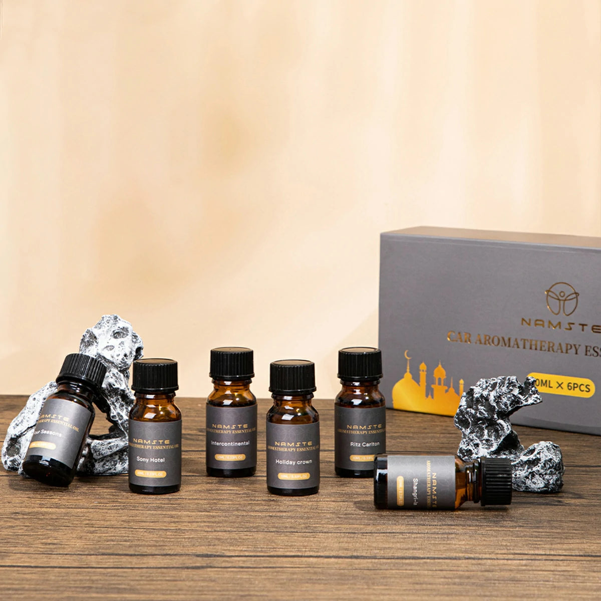 Luxury Car Air Freshener Oils 6-Pack – Premium 10ML Hotel Collection Scents for Diffusers & Humidifiers