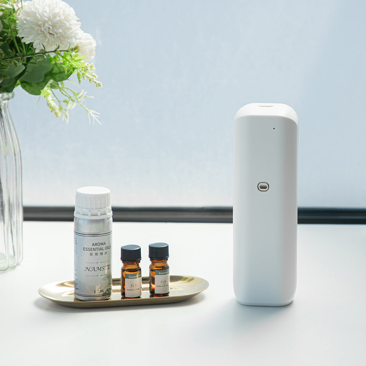 Small cylindrical Aroma Diffuser – Bluetooth-Controlled, Quiet Operation for Small Rooms