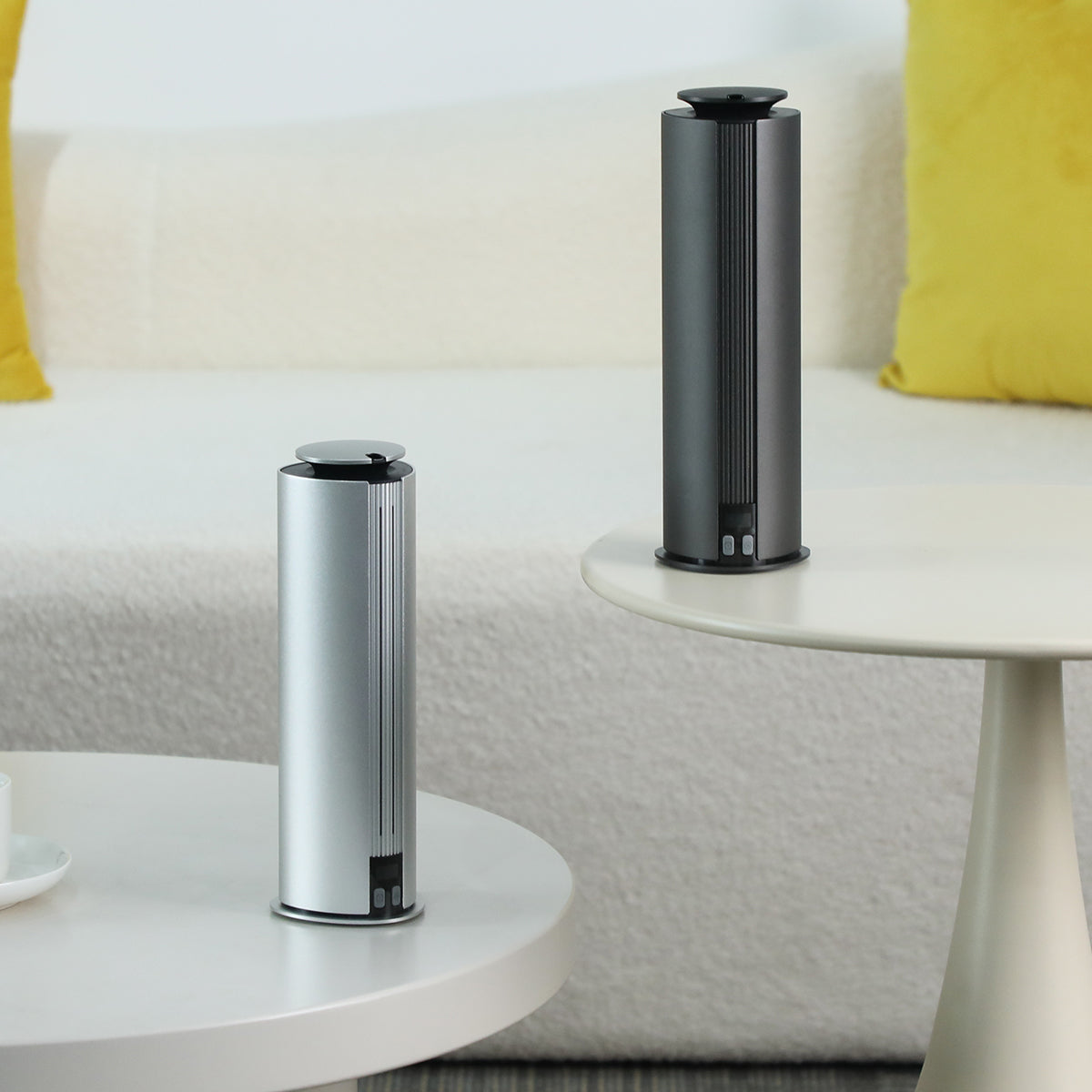 Cylindrical Aroma Diffuser with LED Light, Bluetooth & Button Control for Small Spaces