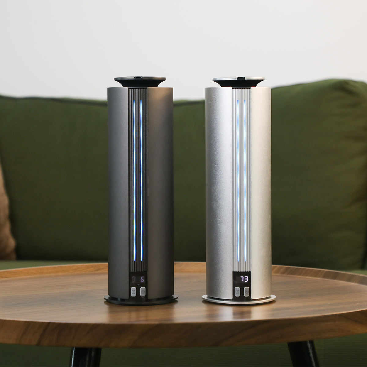 Cylindrical Aroma Diffuser with LED Light, Bluetooth & Button Control for Small Spaces