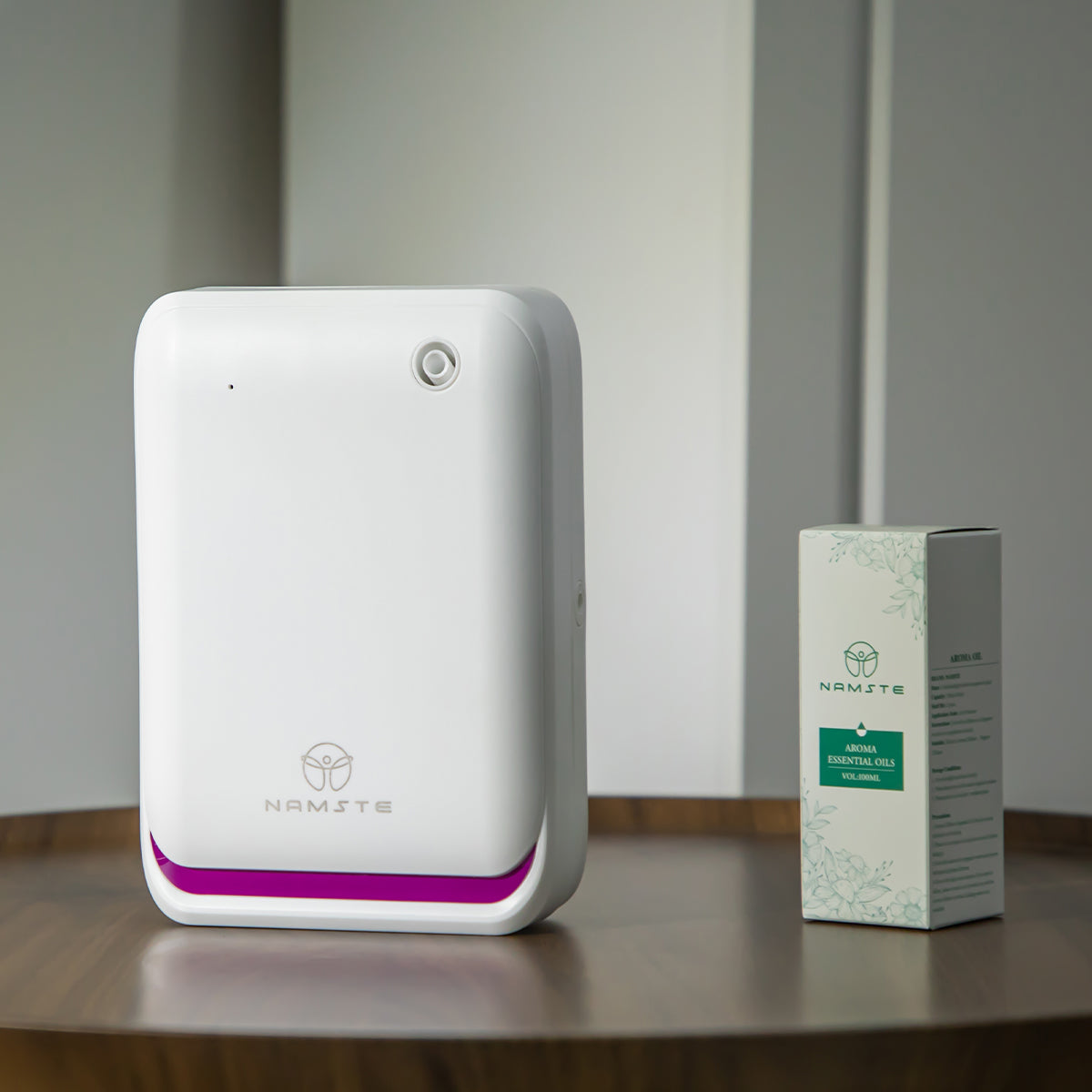 Square Aroma Diffuser – Bluetooth & WiFi-Controlled, Stylish with Purple Accents