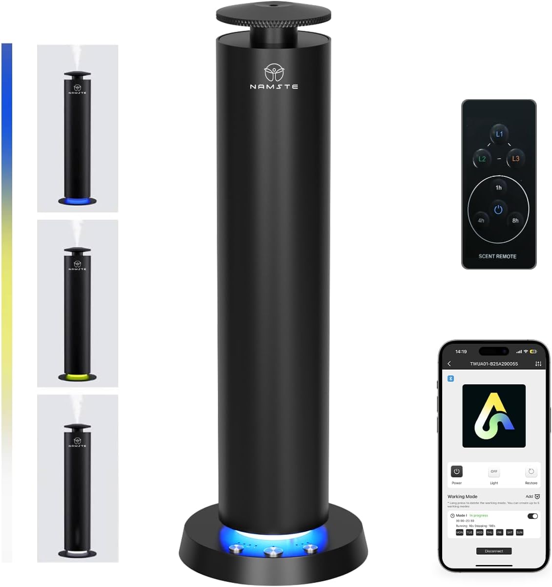 Namste Waterless Aroma Diffuser – Wireless Rechargeable & LED Light