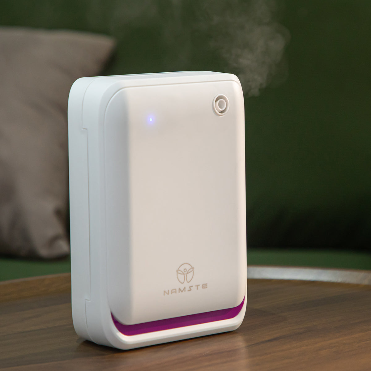 Square Aroma Diffuser – Bluetooth & WiFi-Controlled, Stylish with Purple Accents