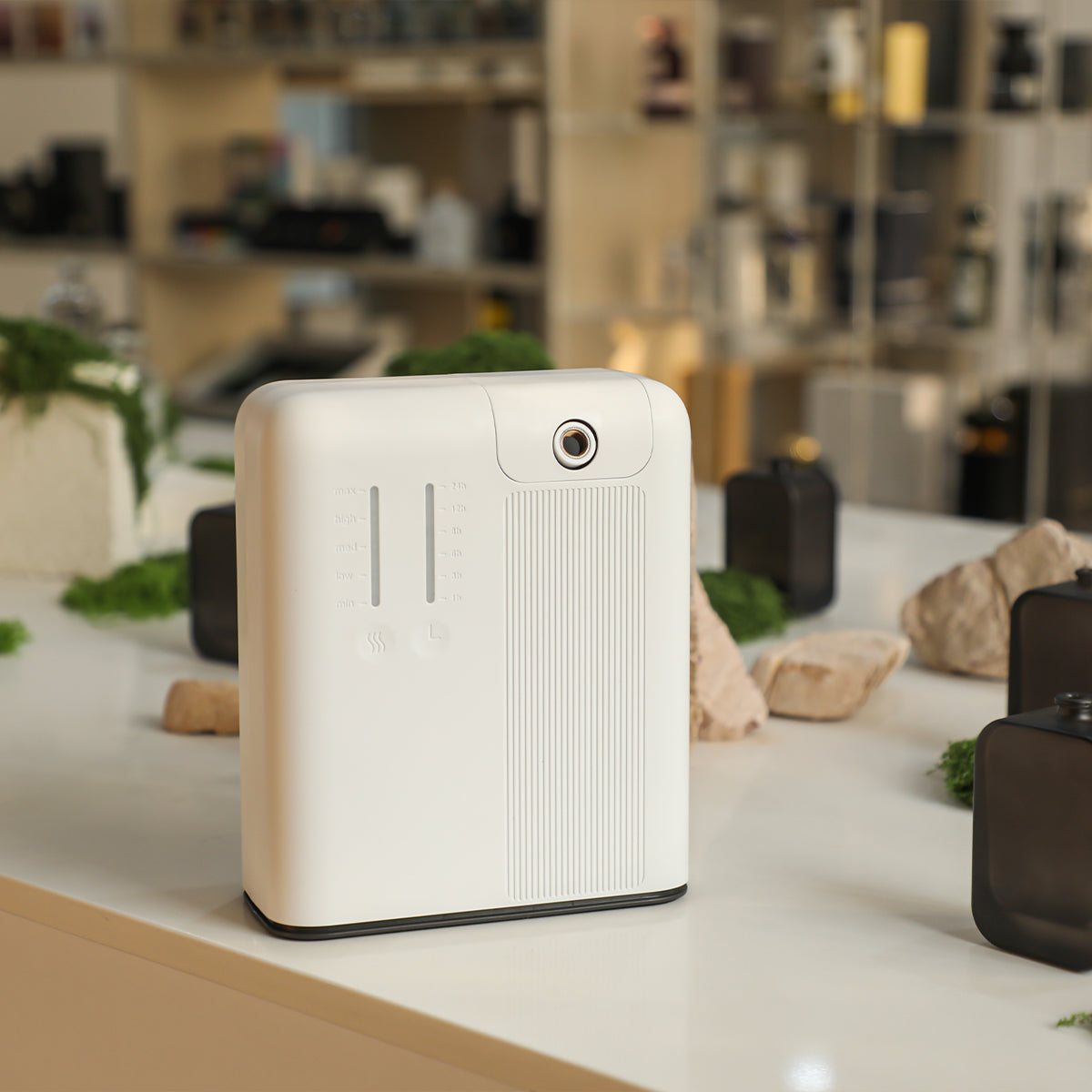 Sleek Square Aroma Diffuser – Bluetooth & Button-Controlled, Quiet and ...