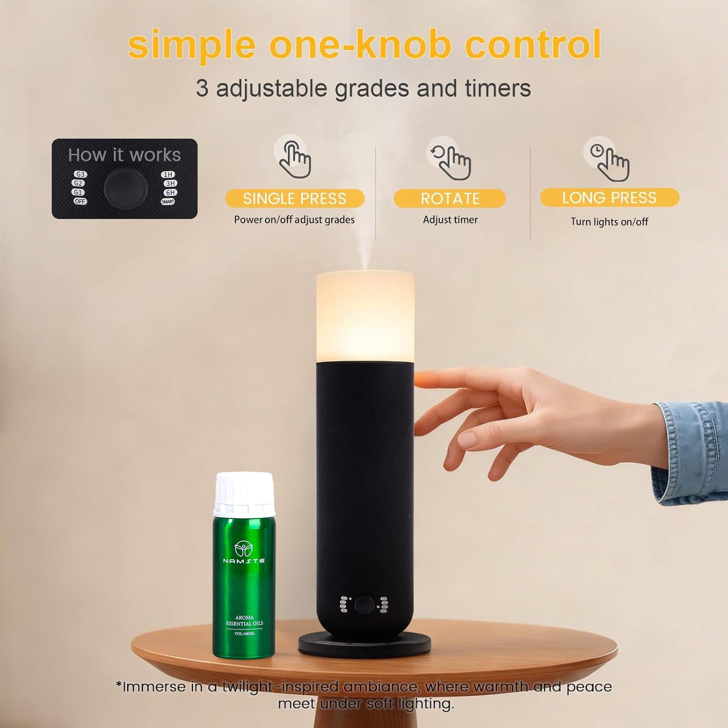 Namste Aroma Diffuser – Candlelight Ambience for Medium Spaces