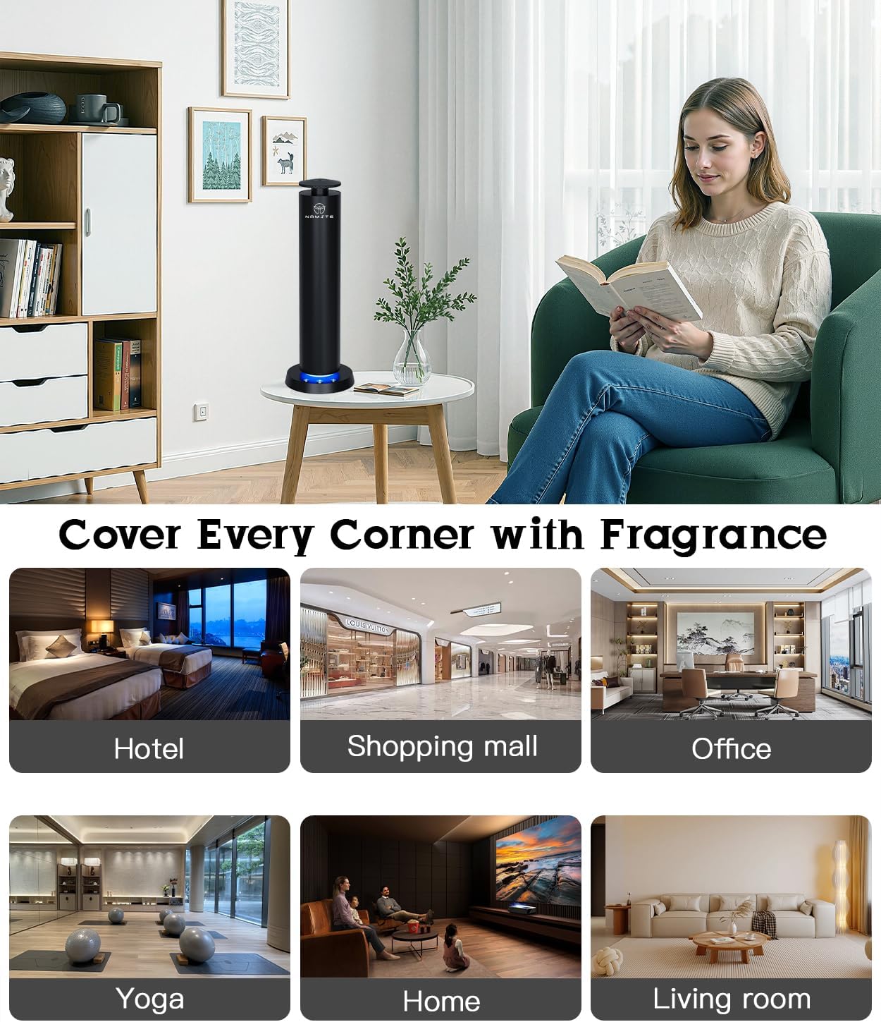 Namste Waterless Aroma Diffuser – Wireless Rechargeable & LED Light