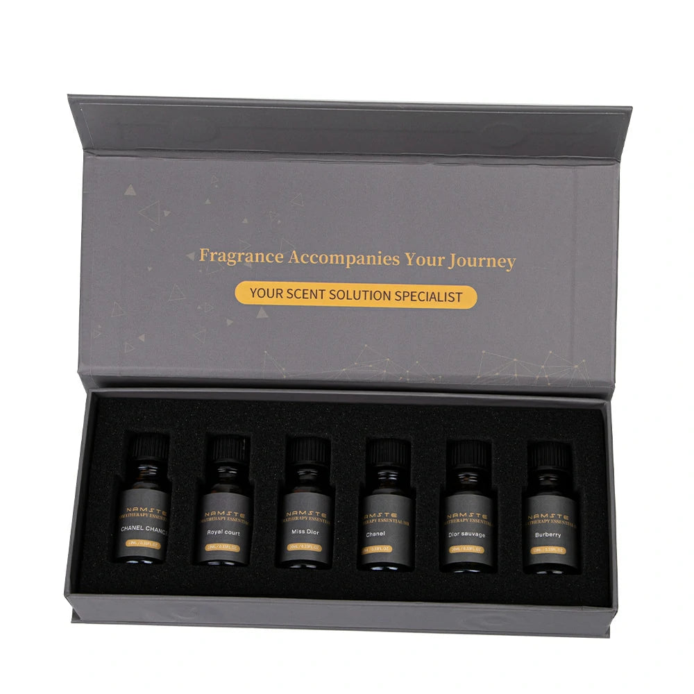 Luxury Car Air Freshener Oils 6-Pack – Premium 10ML Hotel Collection Scents for Diffusers & Humidifiers