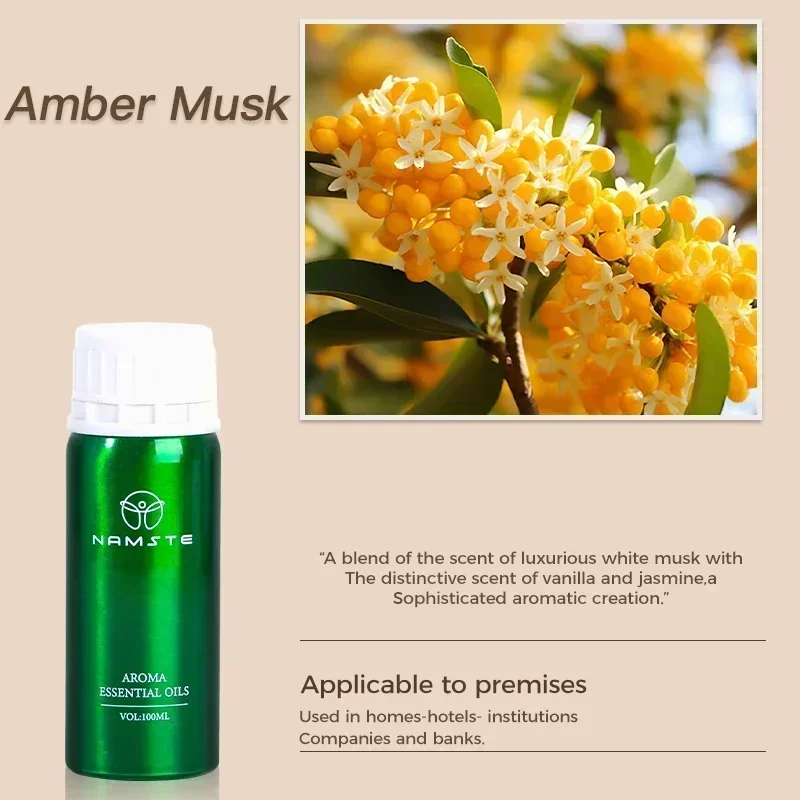 100ML All-Natural Essential Oil – Electric Aroma Diffuser & Air Freshener for Hotel & Commercial Use