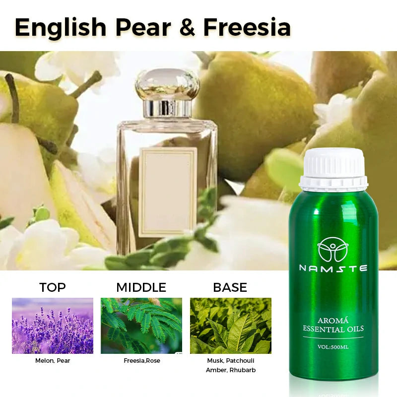Namste Perfume Essential Oils 500ml Series - Luxurious Fragrances for Diffusers, Ideal for Home & Office Spaces
