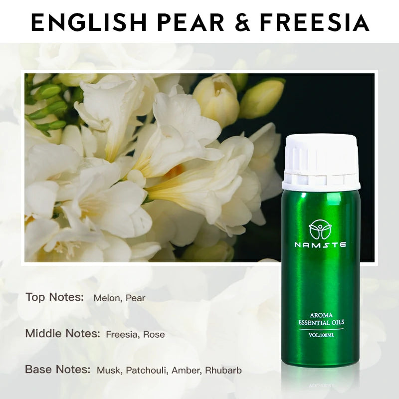 Namste Perfume Essential Oils 100ml Series - Luxurious Fragrances for Diffusers, Ideal for Home & Office Spaces