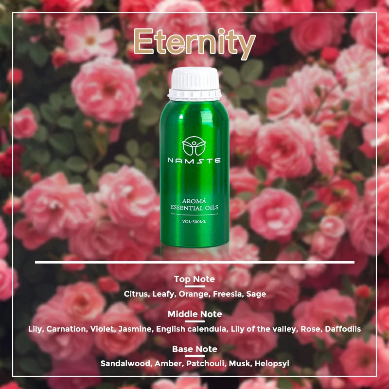 Namste Perfume Essential Oils 500ml Series - Luxurious Fragrances for Diffusers, Ideal for Home & Office Spaces