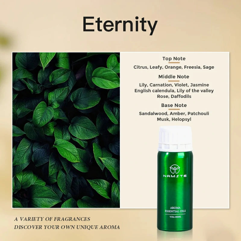 Namste Perfume Essential Oils 100ml Series - Luxurious Fragrances for Diffusers, Ideal for Home & Office Spaces
