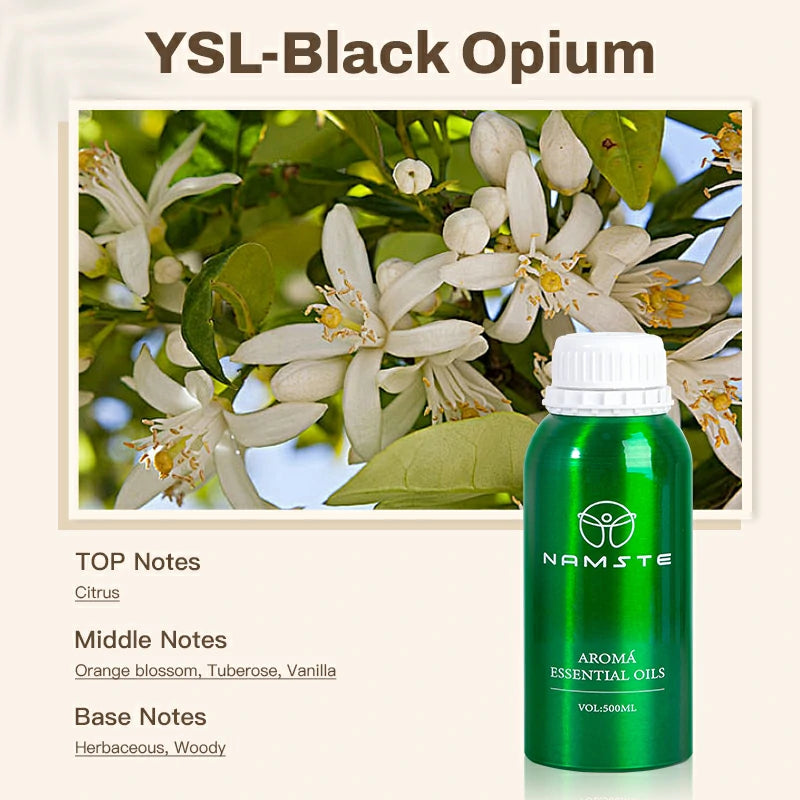Namste Perfume Essential Oils 500ml Series - Luxurious Fragrances for Diffusers, Ideal for Home & Office Spaces