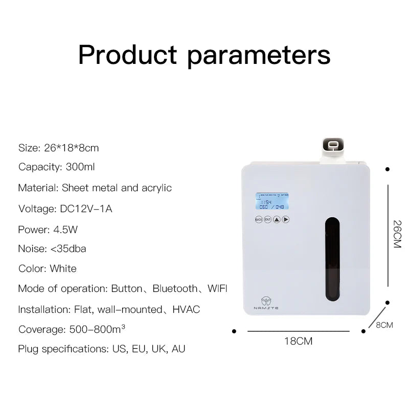 Namste Square Aroma Diffuser – Smart Control for Home & Office