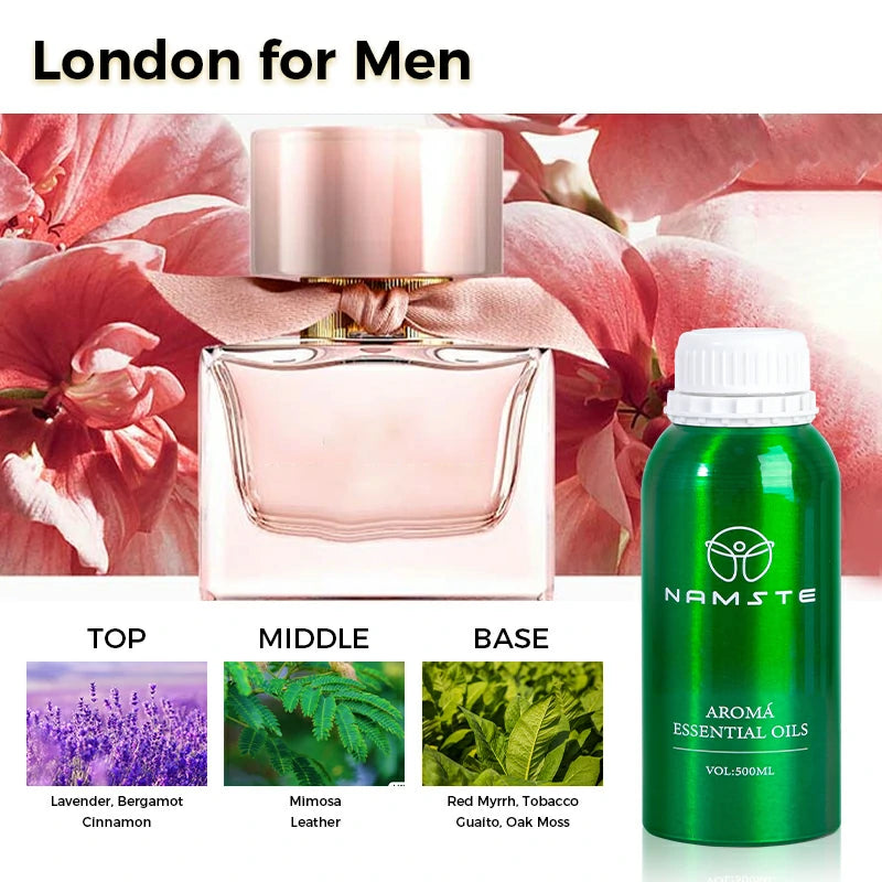 Namste Perfume Essential Oils 500ml Series - Luxurious Fragrances for Diffusers, Ideal for Home & Office Spaces