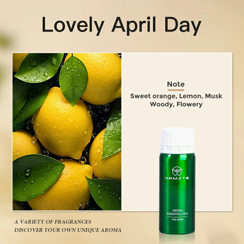 Namste Perfume Essential Oils 100ml Series - Luxurious Fragrances for Diffusers, Ideal for Home & Office Spaces