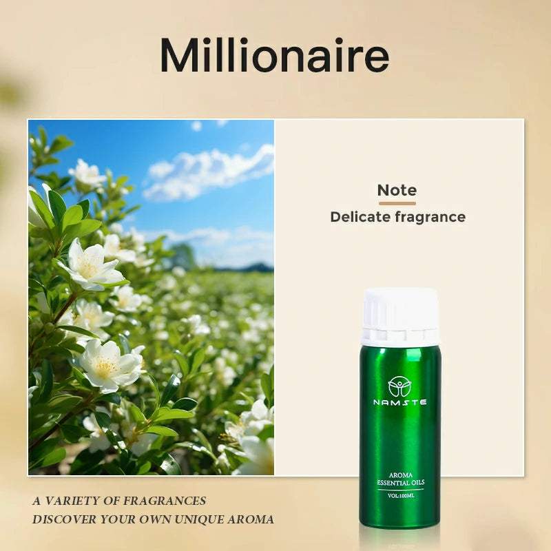 Namste Perfume Essential Oils 100ml Series - Luxurious Fragrances for Diffusers, Ideal for Home & Office Spaces