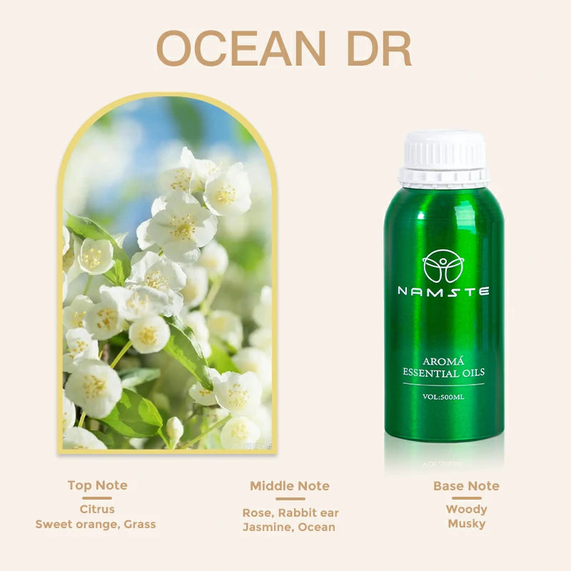 Namste Perfume Essential Oils 500ml Series - Luxurious Fragrances for Diffusers, Ideal for Home & Office Spaces