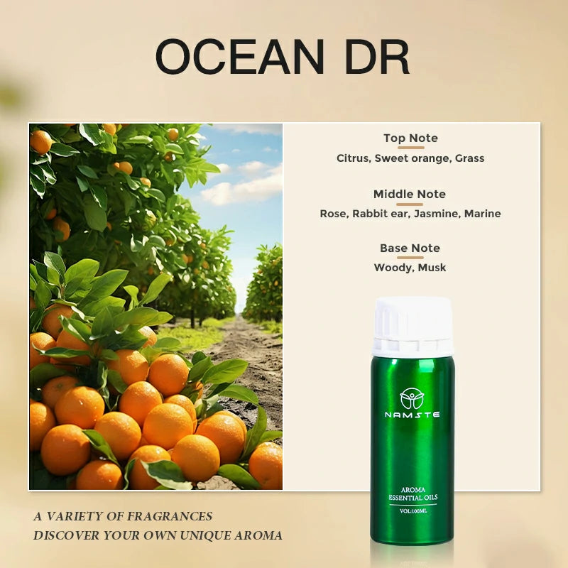 Namste Perfume Essential Oils 100ml Series - Luxurious Fragrances for Diffusers, Ideal for Home & Office Spaces