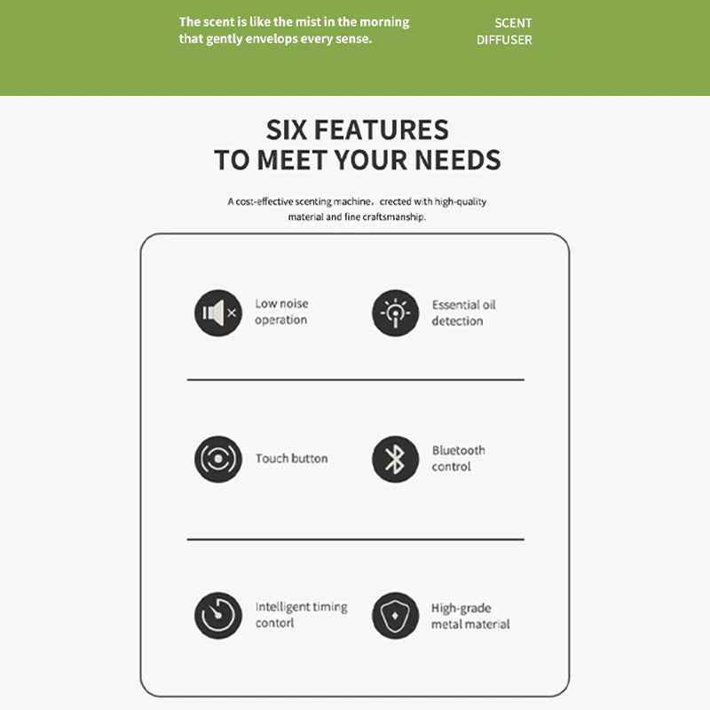 Namste Smart Aroma Diffuser – Bluetooth Touch Control & Oil Level Detection