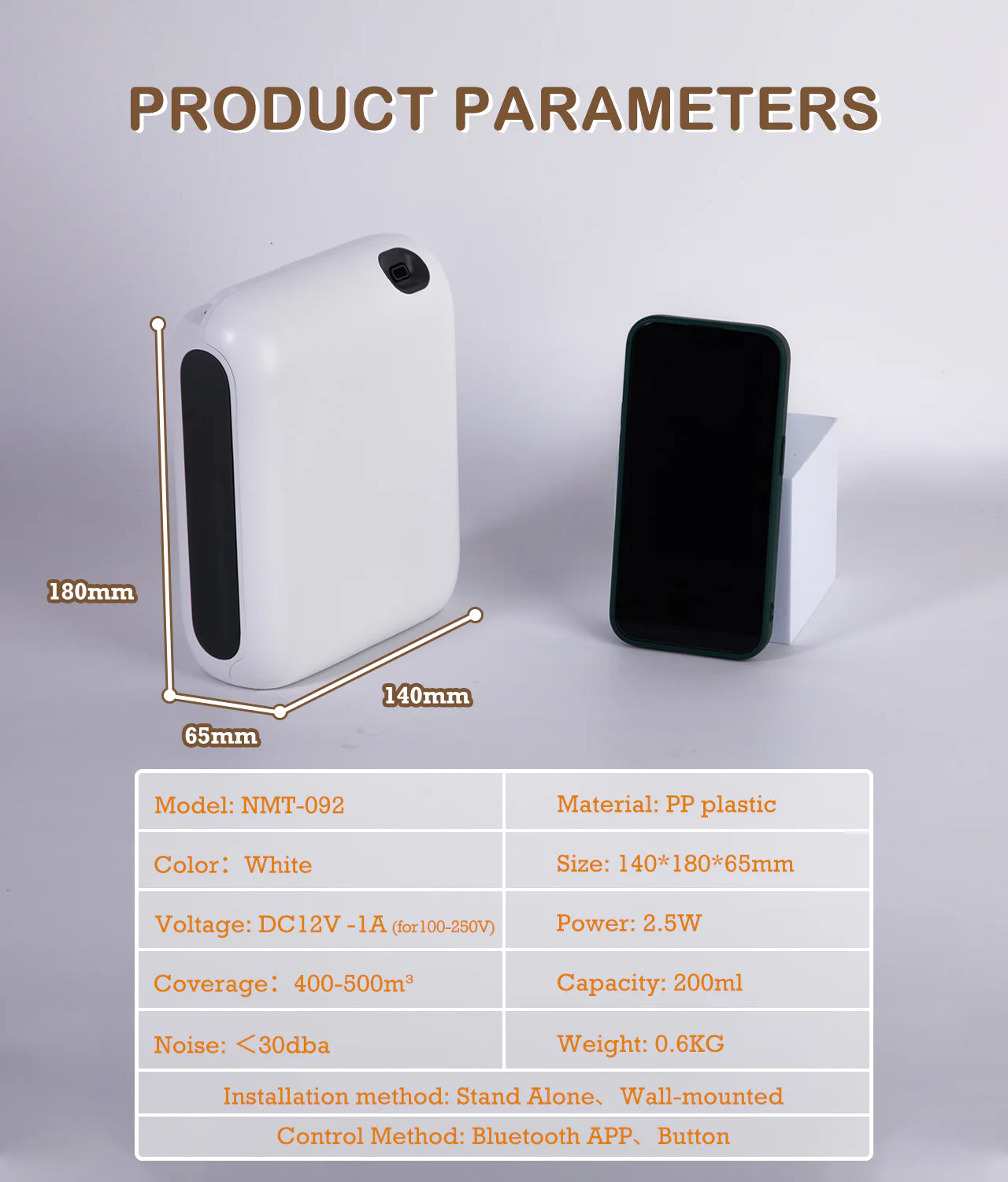 Namste Square Aroma Diffuser – Bluetooth Control & Energy Saving