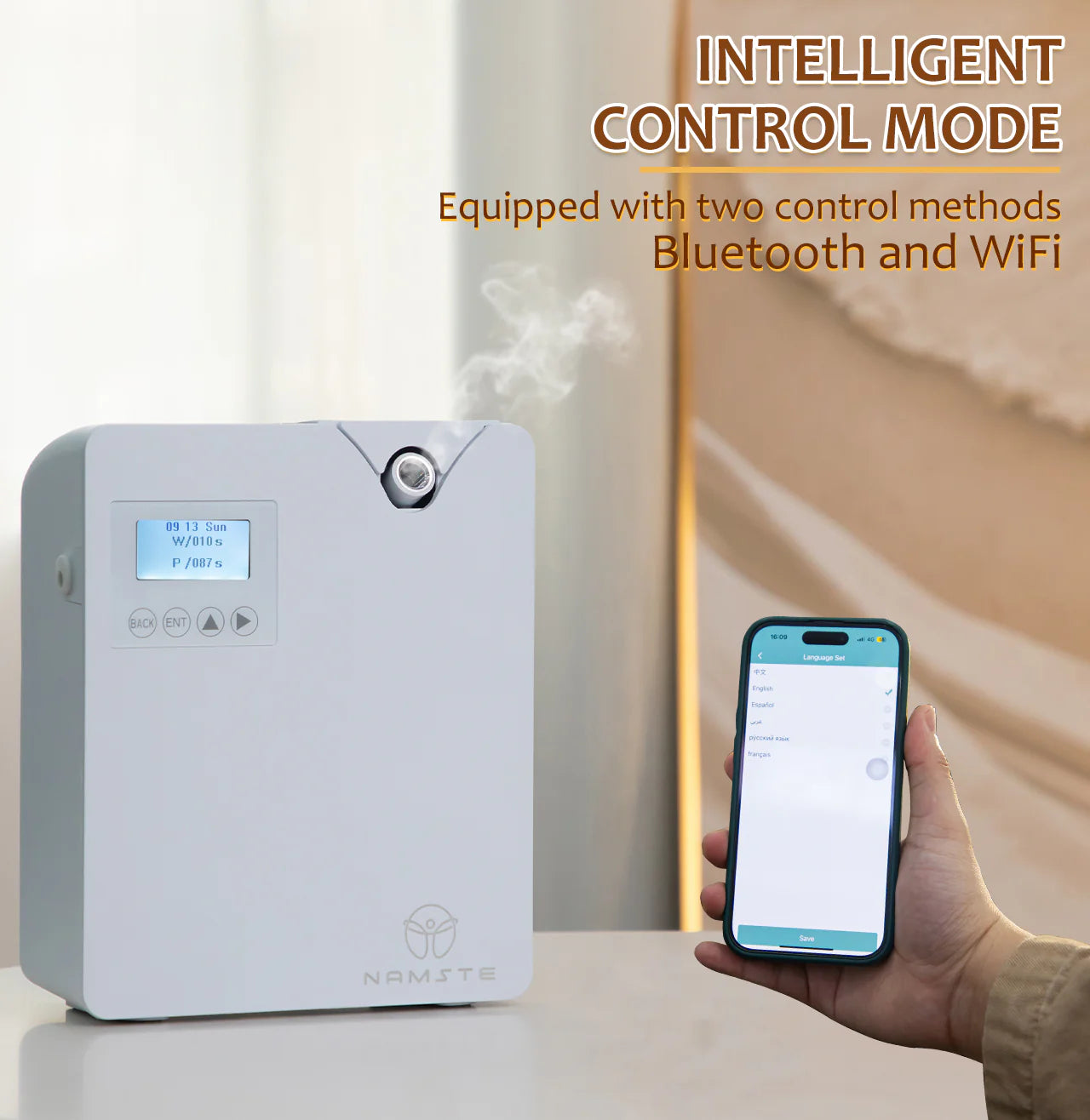 Namste Essential Oil Diffuser – WiFi & Bluetooth for Compact Spaces (In Stock)