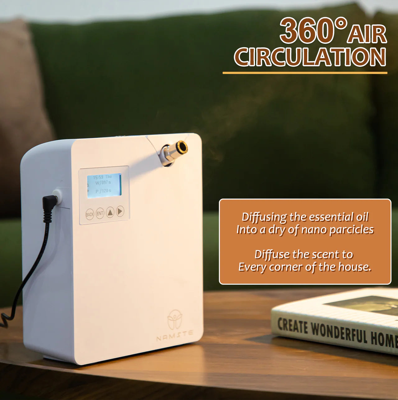 Namste Essential Oil Diffuser – WiFi & Bluetooth for Compact Spaces (In Stock)