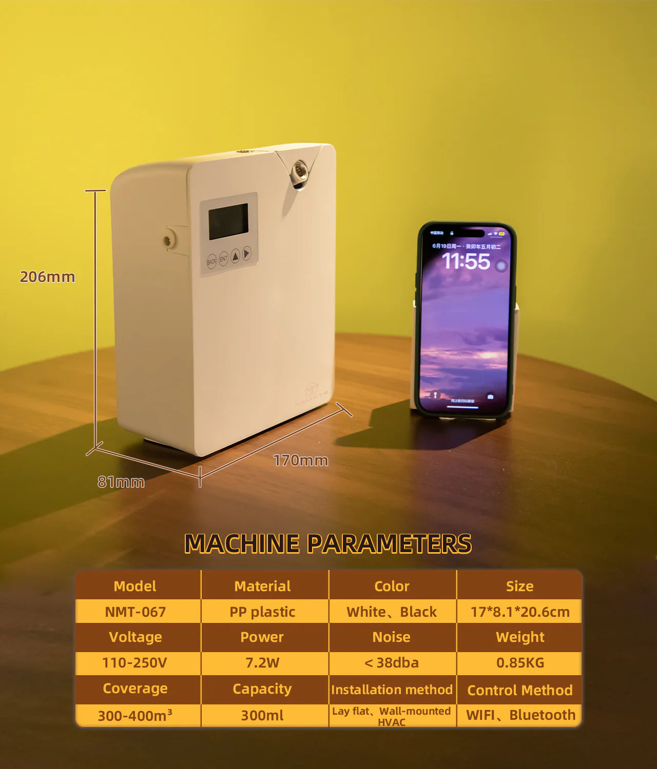 Namste Essential Oil Diffuser – WiFi & Bluetooth for Compact Spaces (In Stock)