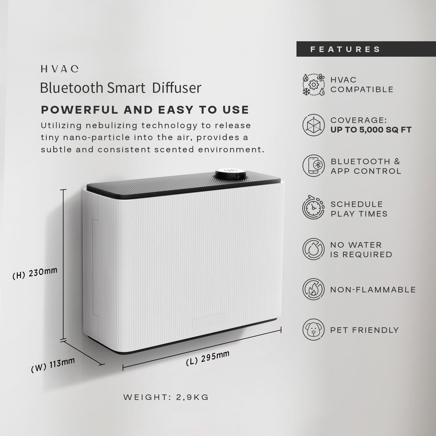 Namste Bluetooth Smart Fragrance Diffuser – HVAC Compatible for Home & Hotel (In Stock)